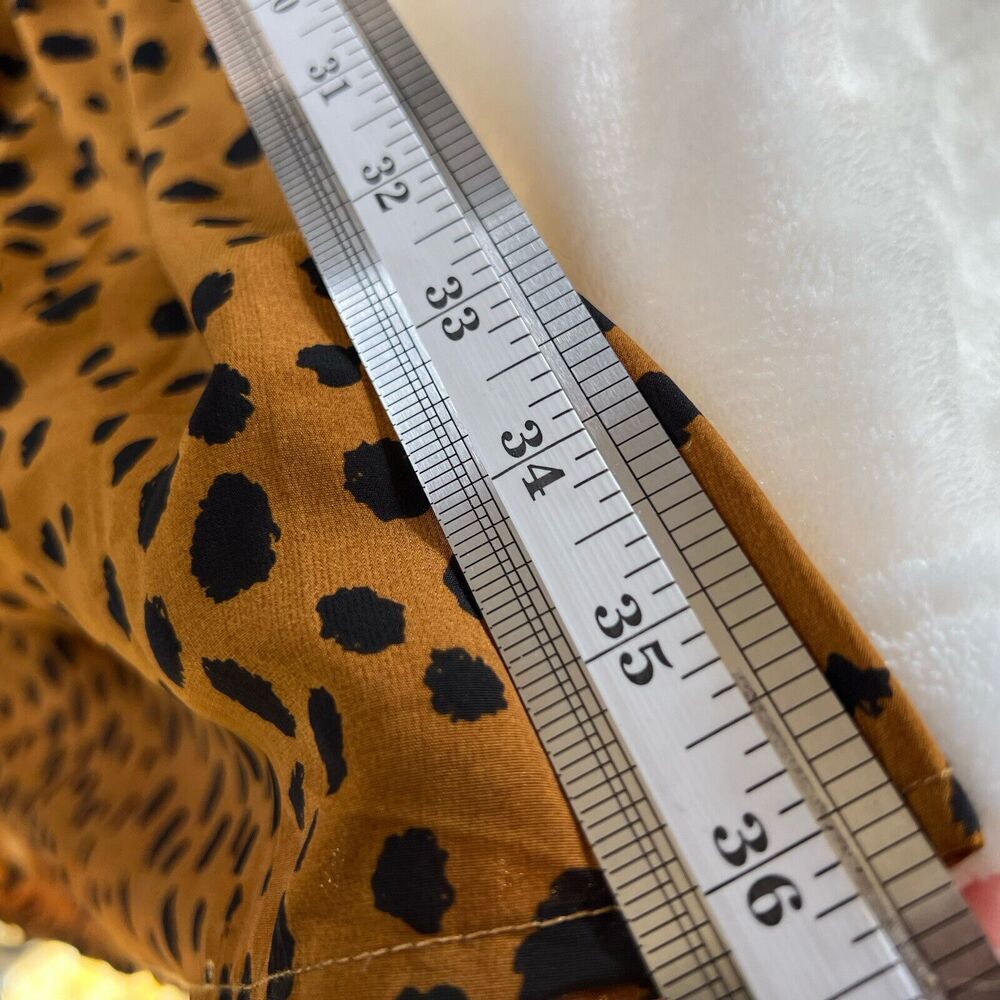 Roulee Oversized Balloon‎ Sleeve Orange Black Dots MIDI Tiered Dress Small** - Picture 14 of 15